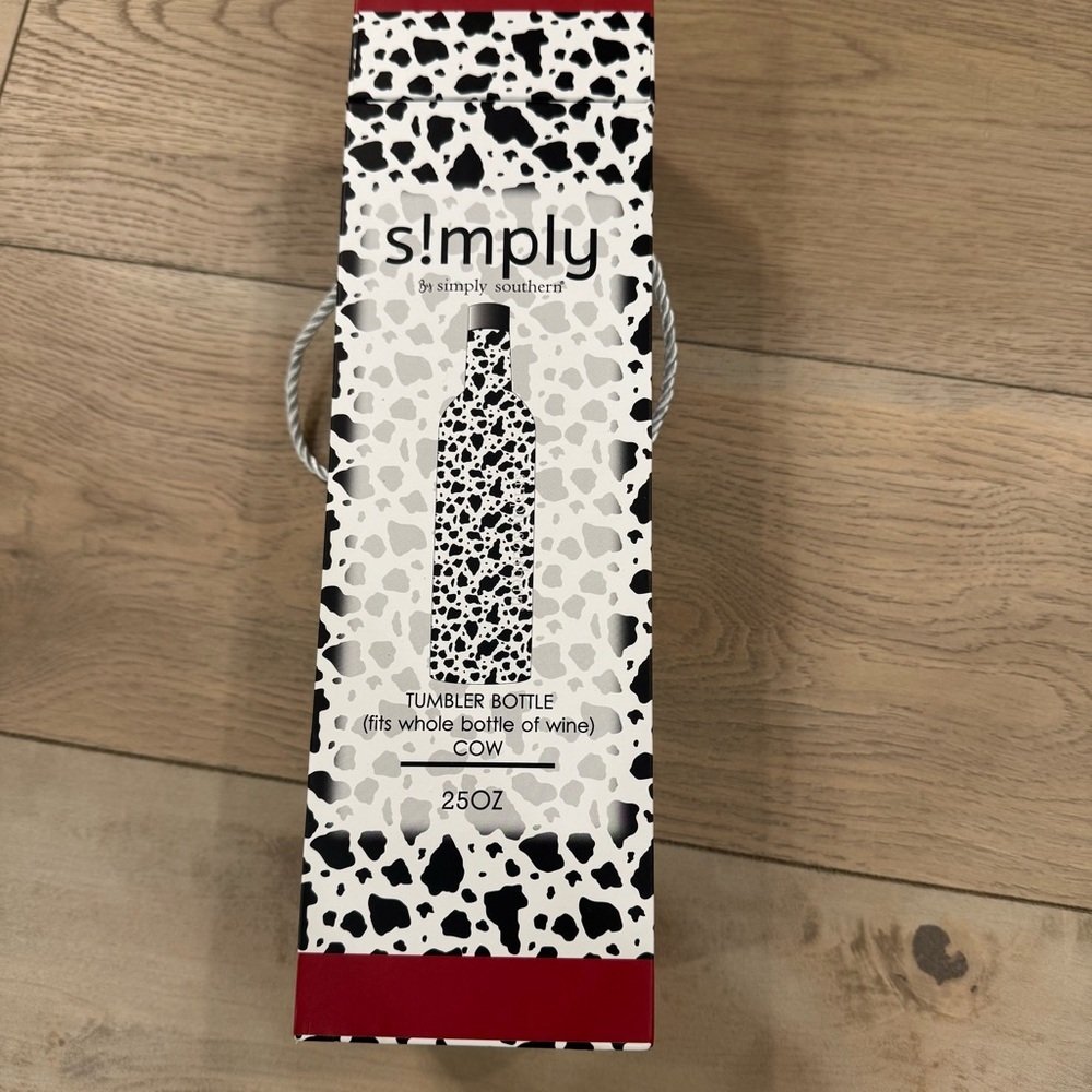 Simply Southern Tumbler Bottle with Black and White Cow Print 25oz - Picture 2 of 9